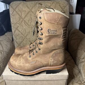 Chippewa Thunderstruck 10in Waterproof Comp Toe Blonde Leather Work Boots 12 EE
